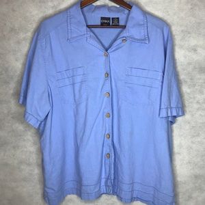 Retro Erika Chambray Button Up Short Sleeve